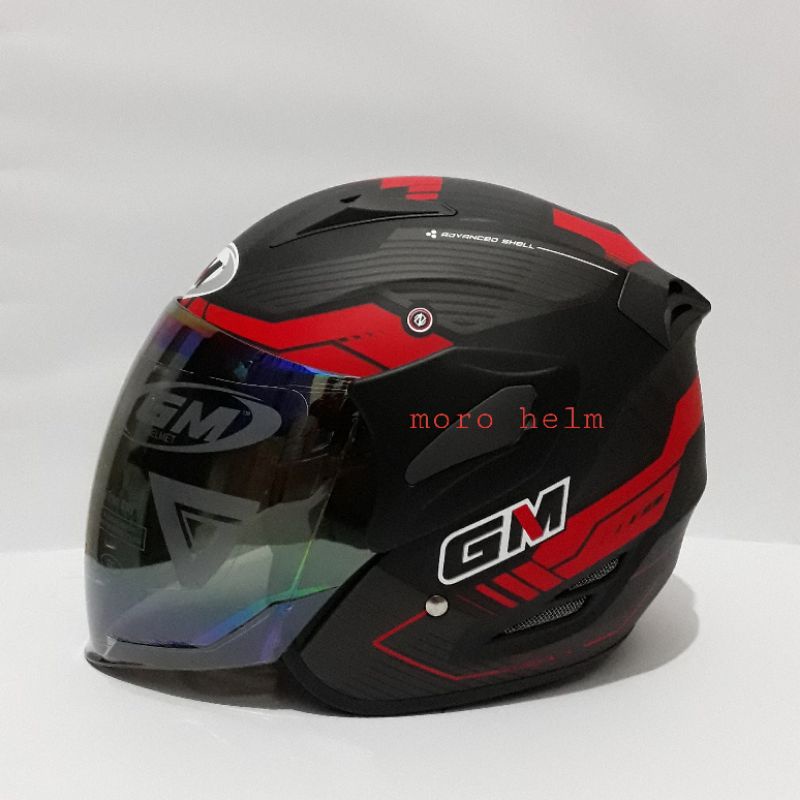 HELM GM FIGHTER MOTIF VENDER BLACK RED DOFF