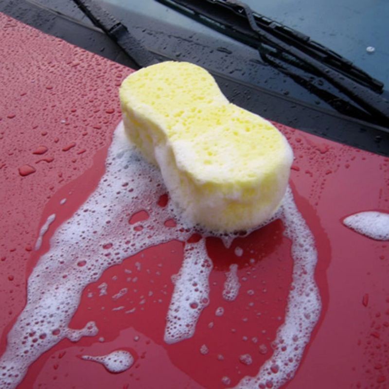 Sponge Busa Cuci Mobil Motor Piring Kuning 8 Busa Foam Wash Tebal Spon