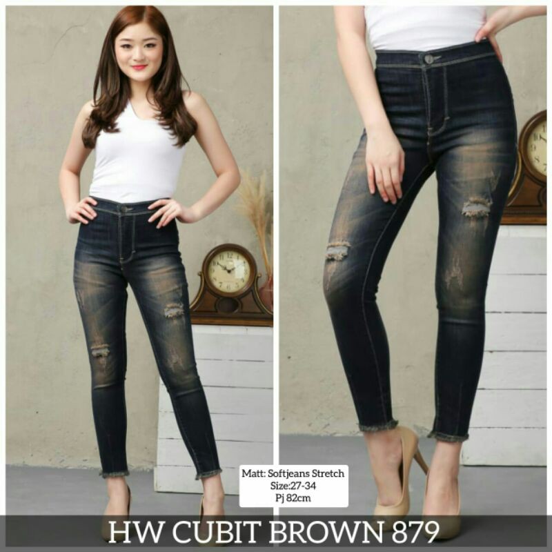 Celana Jeans Wanita / HW CUBIT 879/celana jeans/jeans wanita/celana jeans murah