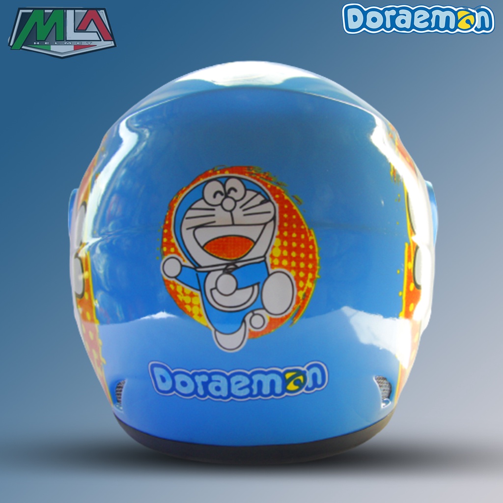 Helm Dewasa Retro Half Face SNI Seperti Helm GM Original Motif Karakter Doraemon COD Free Packing Dus