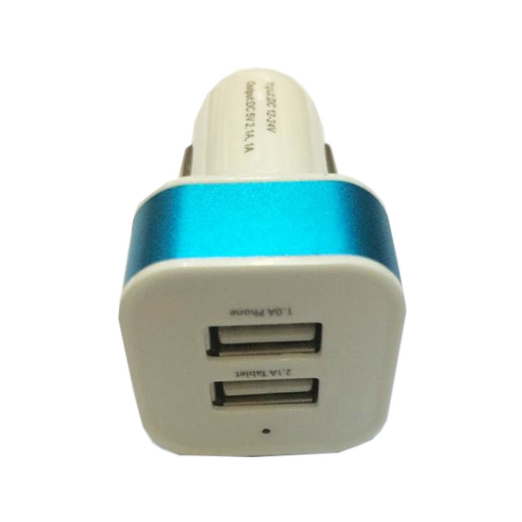 Car Charger 2 USB Charger Mobil 2 Output USB Car Saver HP  - Warna Acak