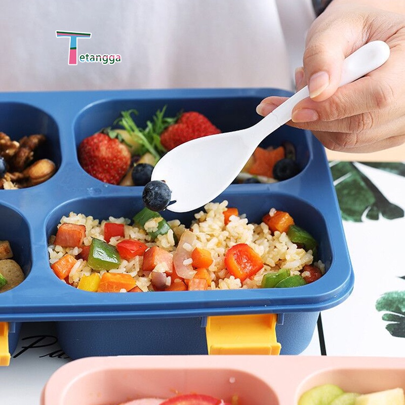 Lunch Box /3/4 Grid tempat makan Dengan Dengan Kotak Sup Dan Sendok Gratis/1250ml kotak bekal