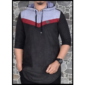 Kurta Hoodie Zipper Oxford Premium - Hitam