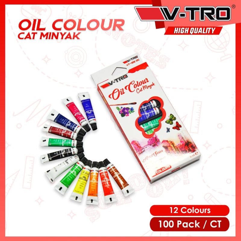 

Cat Minyak Oil Colour 12 Warna merk Vtro
