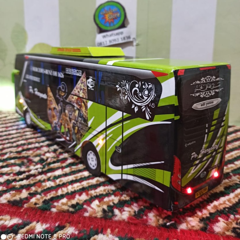 miniatur Bus bis / mainan bus bis Haryanto Jetbus 3 Liivery Wayang Gunungan + Lampu