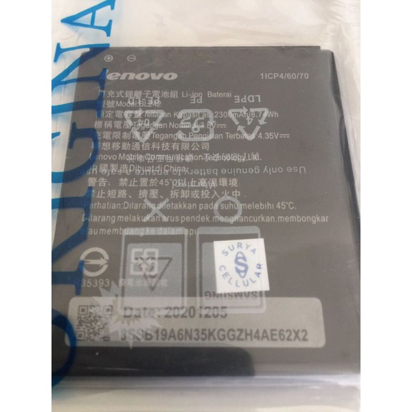 BATTERY BATERAI BATRE LENOVO A6000 BL-242 ORIGINAL