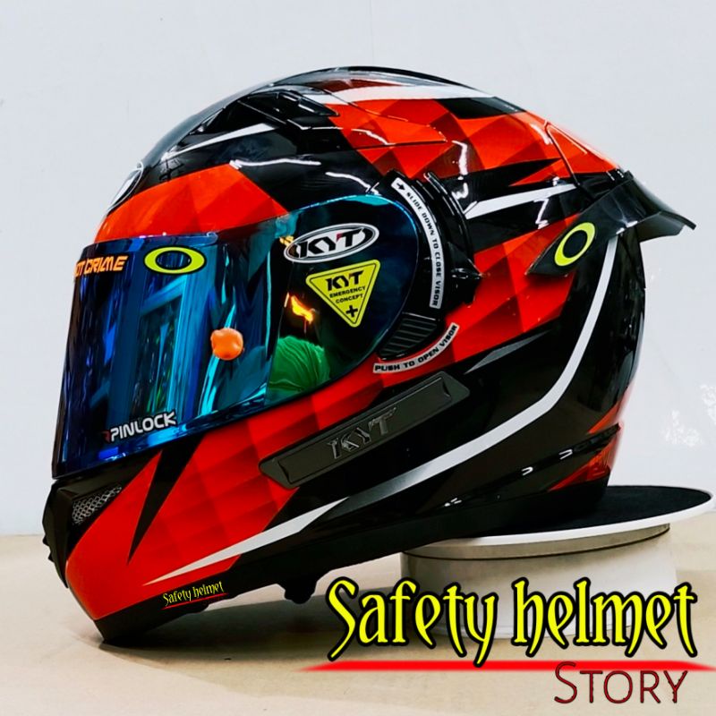 Kyt K2 RIDER- Modif paket Ganteng Redbull Helm full face Solid white double visor/helm dua kaca original-Diamon red