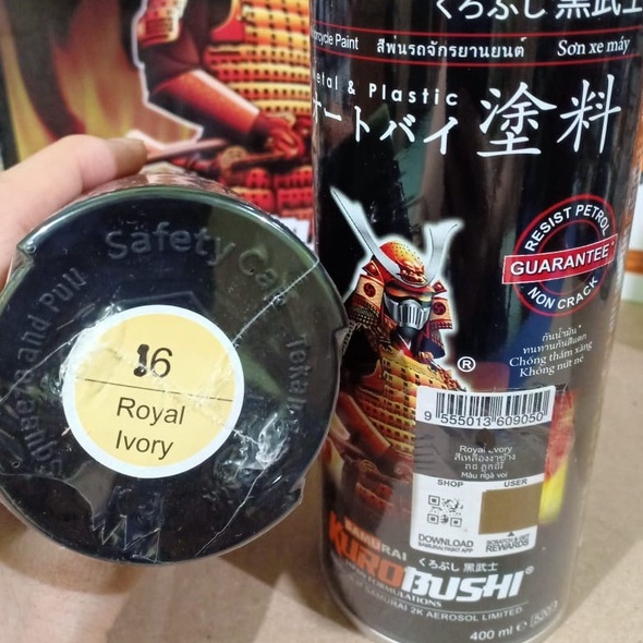 Samurai Paint Kurobushi Cat Semprot Pilox Pilok Warna Putih Gading / Royal Ivory (16) 400ml