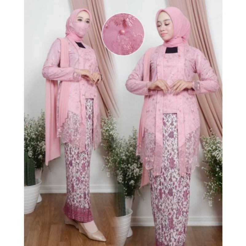 Setelan tunik melayu//kebaya tunik tulle//seragaman kebaya tunik