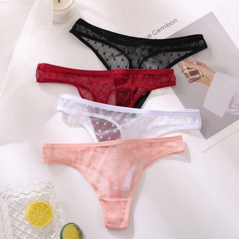 FINETOO FT40 Sexy Celana Dalam Wanita Thong Women Renda Elastis Panty Soft Lace