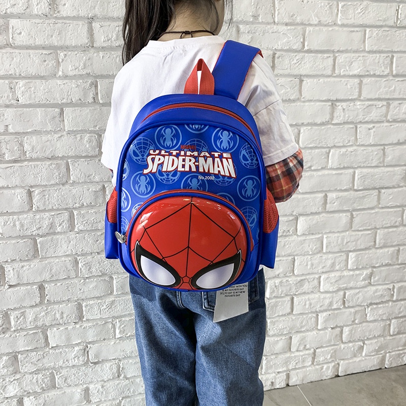 Tas Anak Sekolah Import Karakter Lucu 3D - Tas Ransel Anak Spiderman Elsa - Tas Sekolah Anak Import Premium High Quality Terbaru -  Ransel Anak Sekolah SD dan TK - Tas Anak Karakter Captain America - Tas Anak Perempuan dan Laki Laki [BK17]