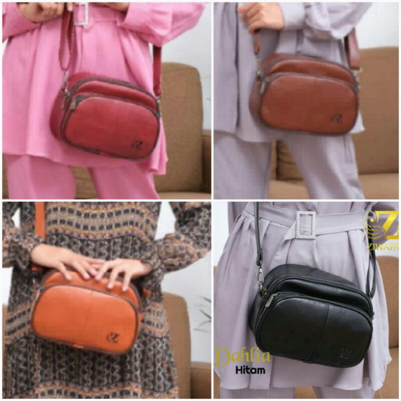ZIWAFA DAHLIA BAG ORIGINAL TAS SELEMPANG WANITA TALI PANJANG SLINGBAG BAHAN KULIT SINTETIS WARNA HIT