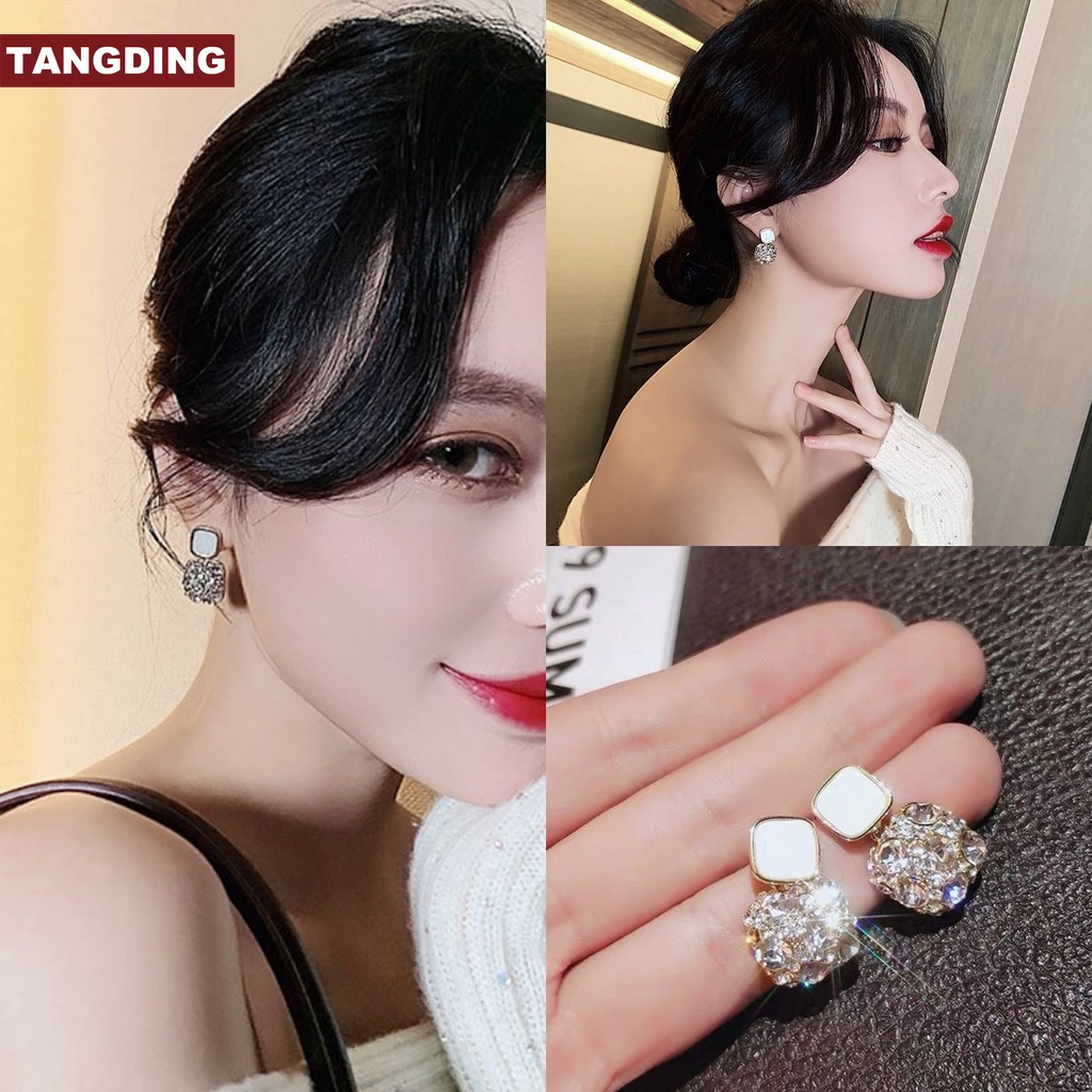 【COD Tangding】Korean Version Earrings Female Simple Temperament Earstuds Pendant Fashion Accessories Jewelry