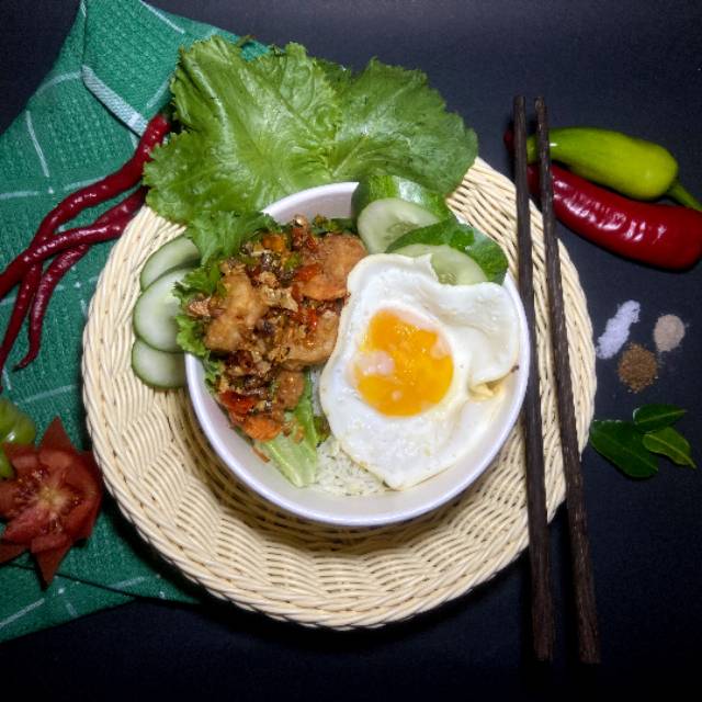 

Nasi jeruk udang tepung cabe bawang