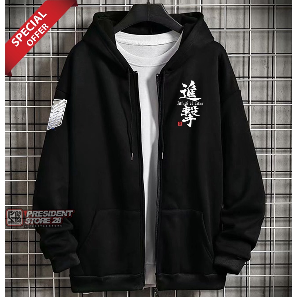 Sweater Hoodie SNK ATTACK ON TITAN AOT / Jaket Anime AOT-ATTACK ON TITAN SHINGEKI NO KYOJIN / Hoodie Zipper Anime Singeki no Kyojin / Hoodie ANIME LEVI ACKERMAN