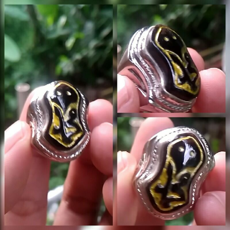 cincin terompah yaman wulung ukir manual