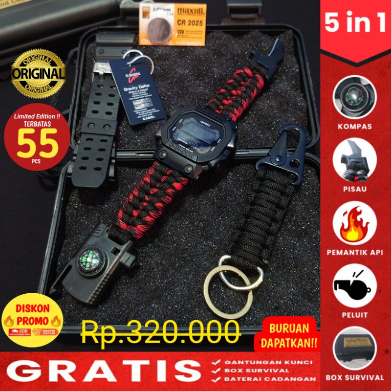 (PROMO TERBATAS ) JAM TANGAN GUNUNG PRIA G SHOCK GX 56 BB / TALI JAM PARACORD / STRAP PARACORD / CUS