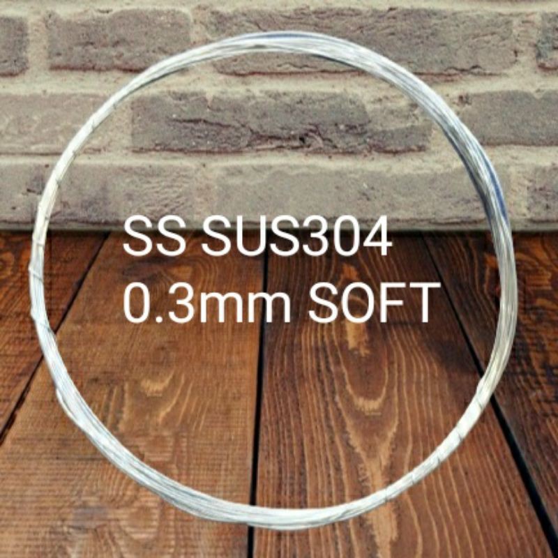 Kawat stainless 304 Soft 0.3 mm 5 meter Korea