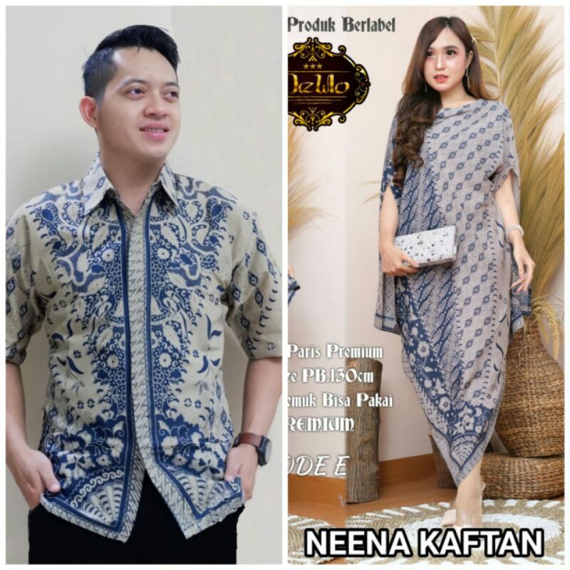 batik couple kaftan + kemeja batik