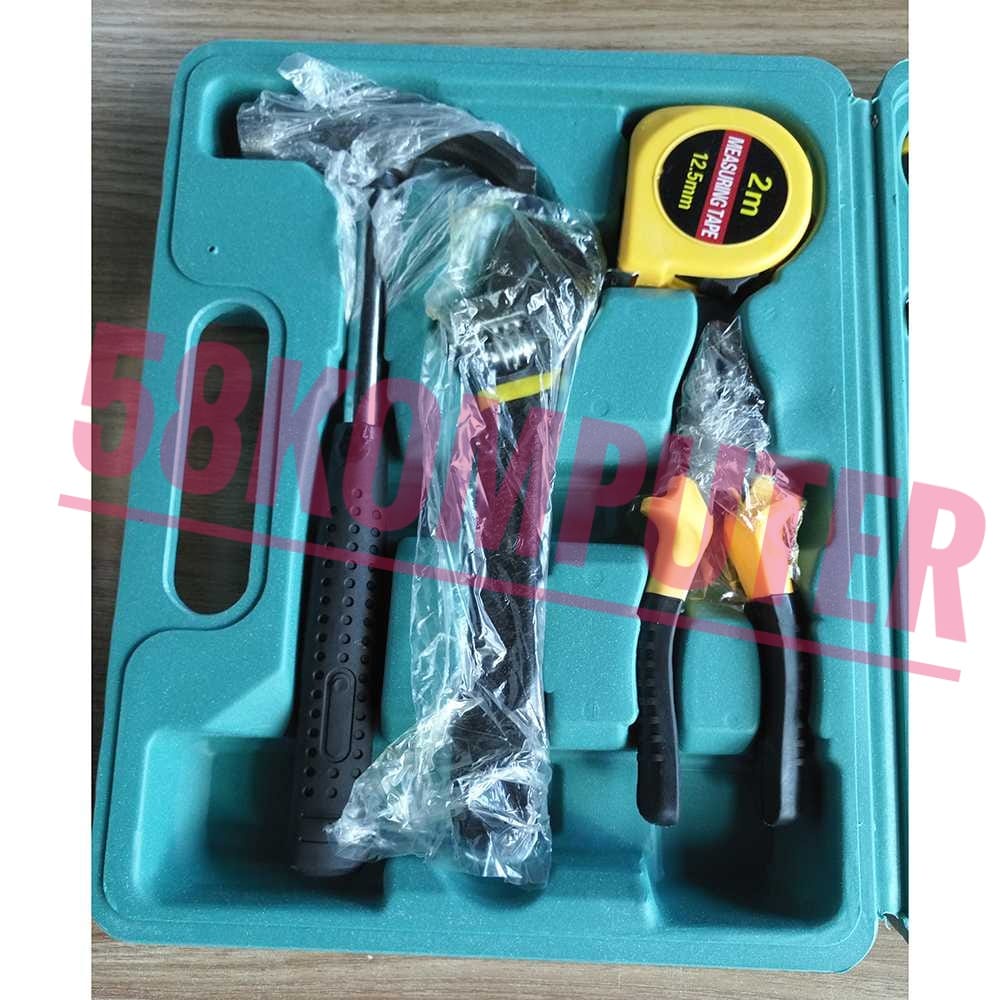 alat tool tukang Palu Tang Obeng Kunci Pas Cutter 11 in 1 tool kit peralatan tukang tol box