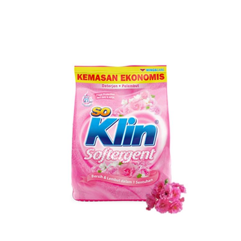 So Klin Deterjen Bubuk Softergent Bag 490gr SOKLIN Softergent Rosy Pink Purple Lavender 490g