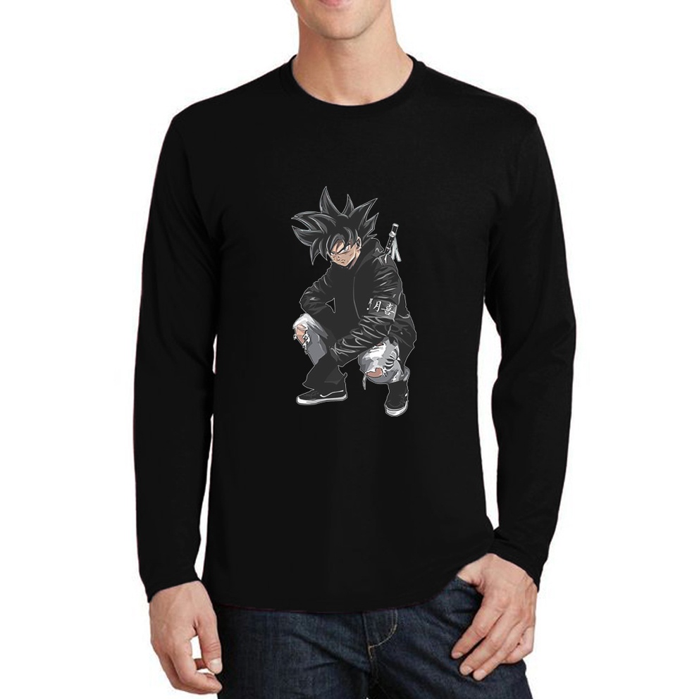 KAOS TANGAN PANJANG DTF | BLACK GOKU | KAOS TANGAN PANJANG PRIA | KAOS TANGAN PANJANG PRIA KEREN | K