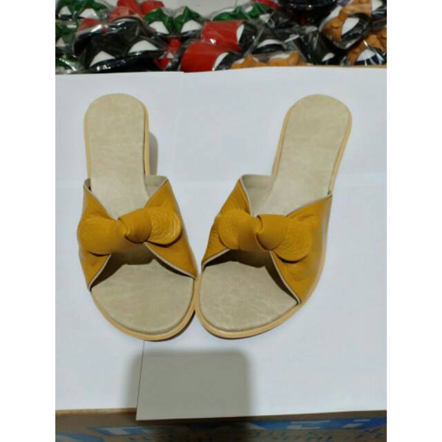 BEST SELLER SANDAL KULIT HAK FLAT WANITA ANTI LICIN PAPIRUT CASUAL ASLI GARUT SUKAREGANG