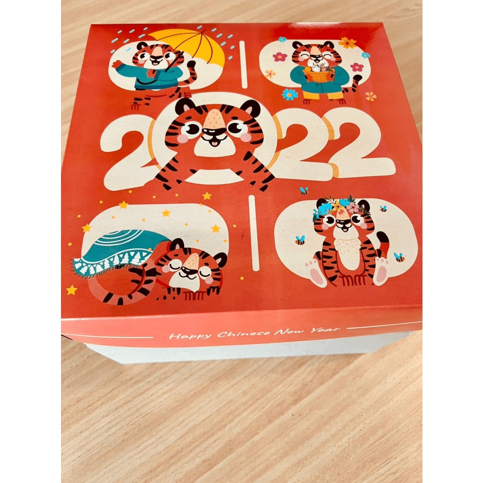 (5 Pcs) dus box cake imlek 22x22 kotak kue tempat roti lapis legit packaging hampers parsel chinese 
