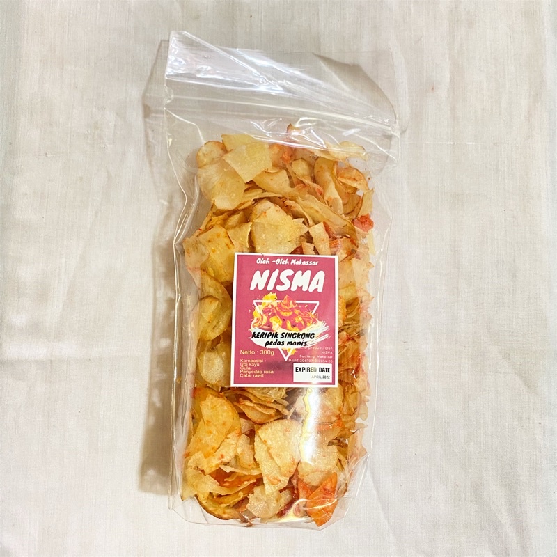 

Keripik Singkong Pedas Manis Merk NISMA 270gr
