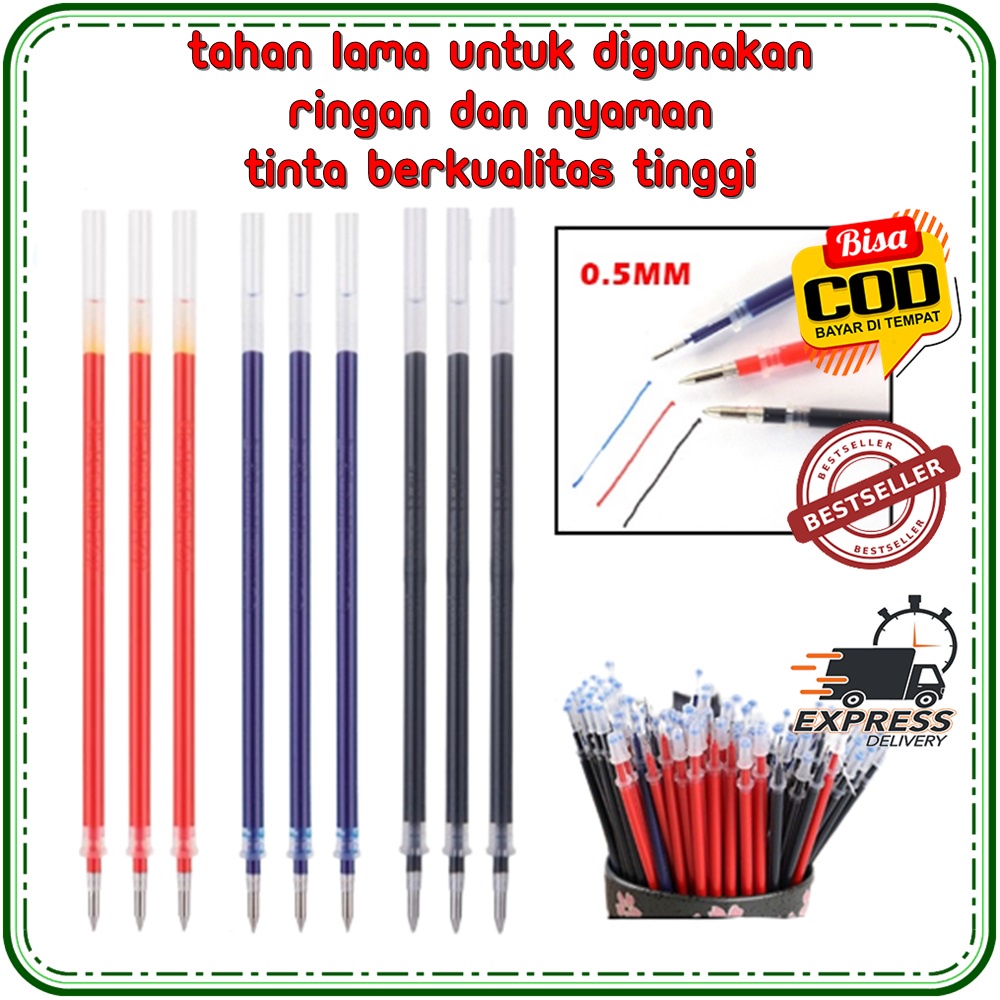 

REFILL TINTA GEL PENA ISI ULANG 0.5 MM 0.5mm Merah Hitam Biru A6 Refil Isi Ulang Pulpen Gel Isi Ulang Tinta Pulpen Gel Isi Ulang Pulpen Gel