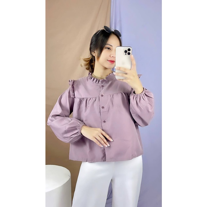 RX Fashion - Puffy Blouse Katun Poly / Rasya / Biya Blouse Polos - BN