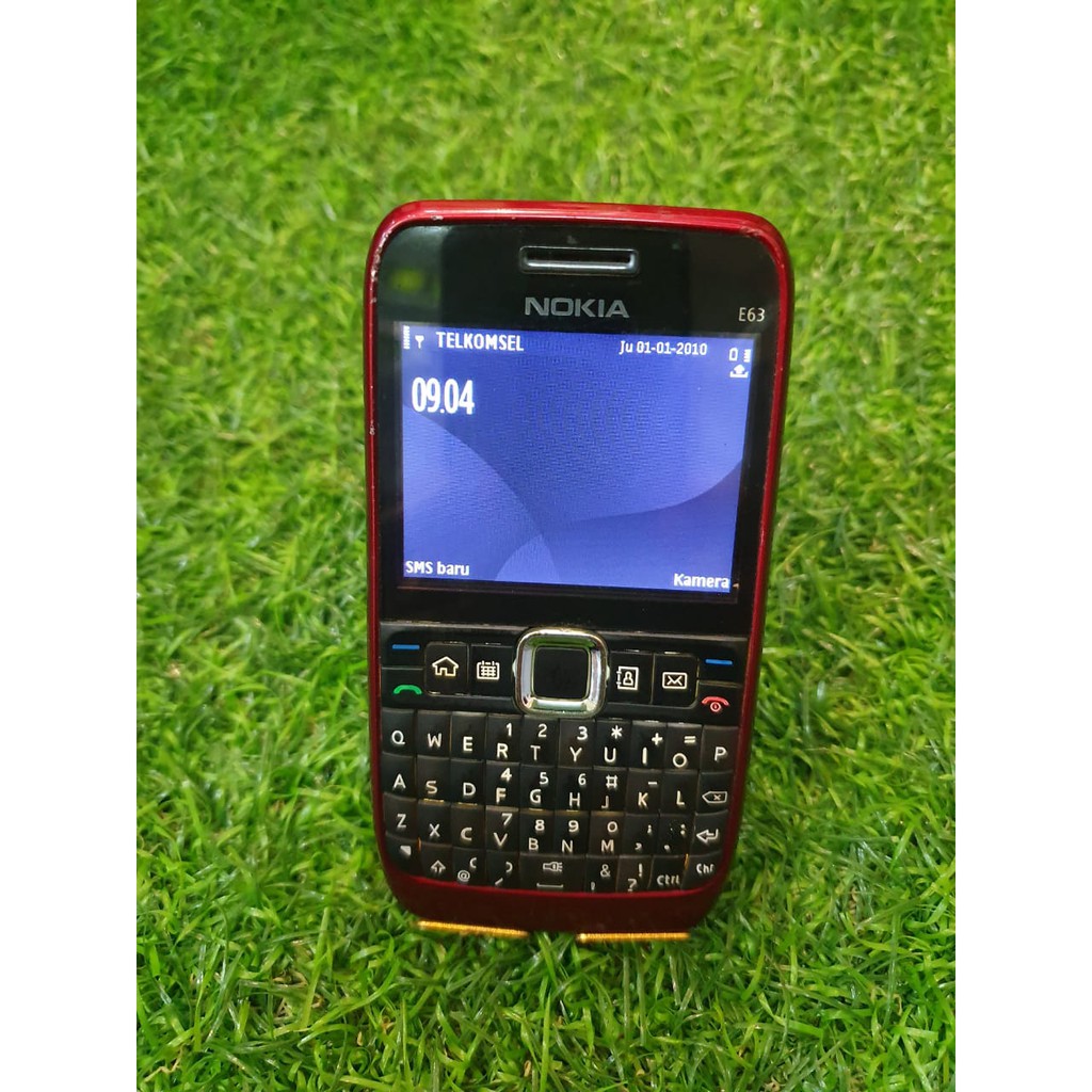 HP Jadul Nokia E63 Merah Original Qwerty Kondisi Normal Siap Pakai Harian