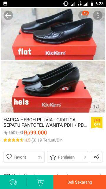 Sepatu Pantofel Mutiara 3 Cewek Kampus Termurah Terlaris Pantofel D25 3