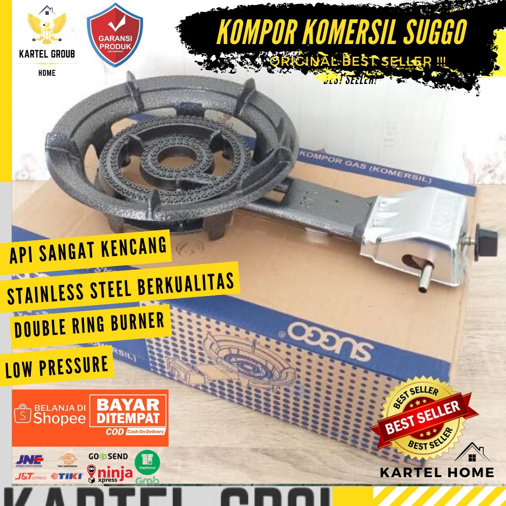 Suggo SG-833 Kompor Gas 1 Tungku Komersil Stainless Steel