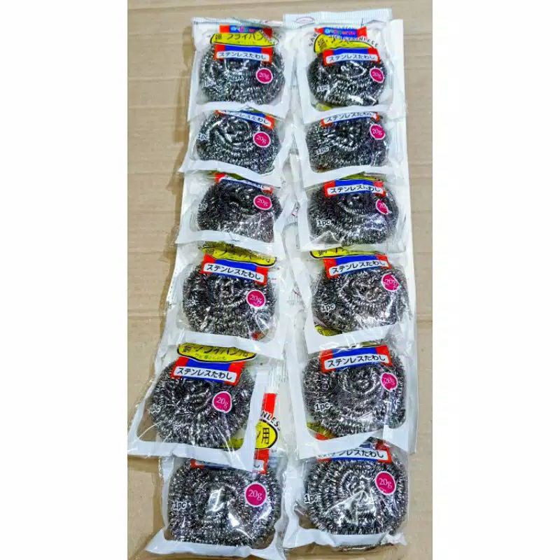 12pcs STEELWOLL SERABUT KAWAT STAINLES UK 20G GROSIR