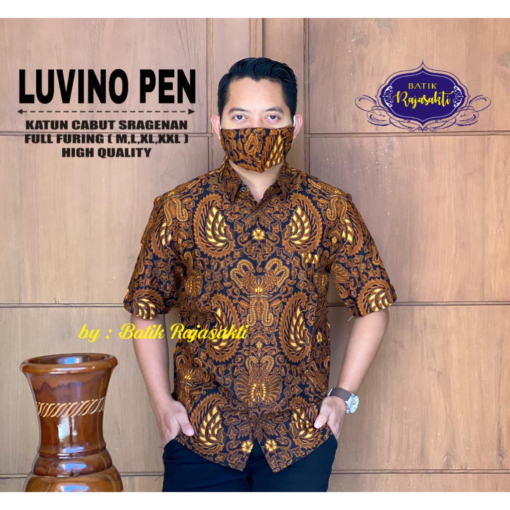 LUVINO RAJASAKTI KEMEJA BATIK SOLO PRIA LENGAN PENDEK LAPIS FURING ATASAN BATIK PREMIUM MODERN KATUN HALUS BAHUWIRYA  BANAMITRA BANAMITRA PUTIH BANGSAWAN BAYU PUTRA BERLIAN BIRU BHARATAYUDA BIMASENA BIRENDRA BIRU INDAH BRAHMAKERTA BRAHMAKERTA MERAH BUDIDR