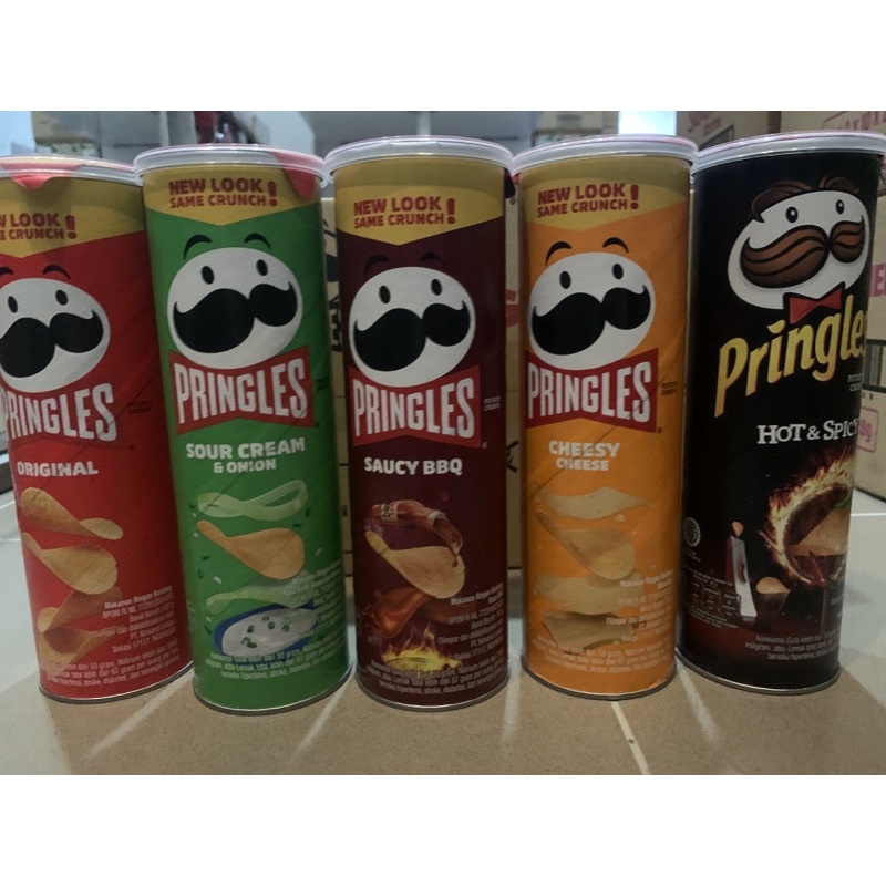 SALE PRINGLES ORIGINAL / CHEESE / BBQ / SOUR CREAM / HOT SPICY / SALT SEAWEED 107 GR ( 1 PC )