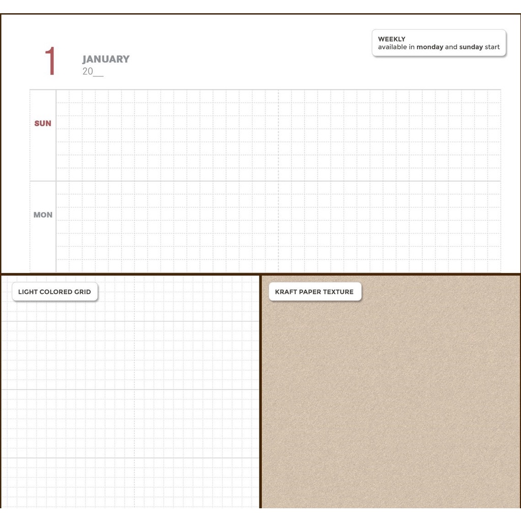 Digital Journal &amp; Planner - Hobonichi LookALike Weekly Landscape for Goodnotes, Notability, Xodo