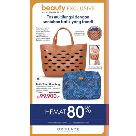 Batik 2-in-1 handbag / tas oriflame