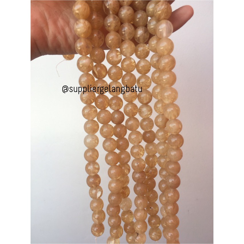 natural batu CITRINE kuning 12mm kristal yellow citrin media kesehatan aksesoris supplier kerajinan