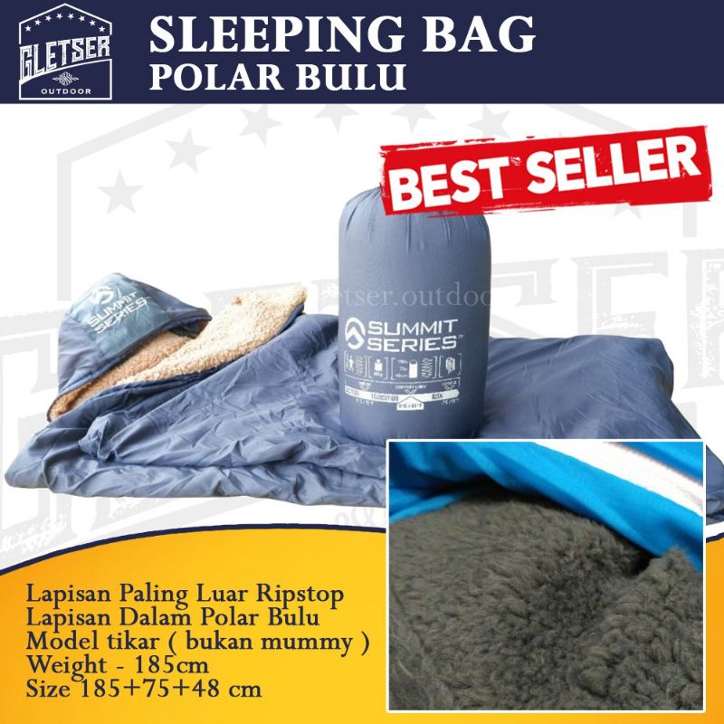 Sleeping Bag Summit Series Polar Bulu Extra Tebal Kantung tidur Praktis