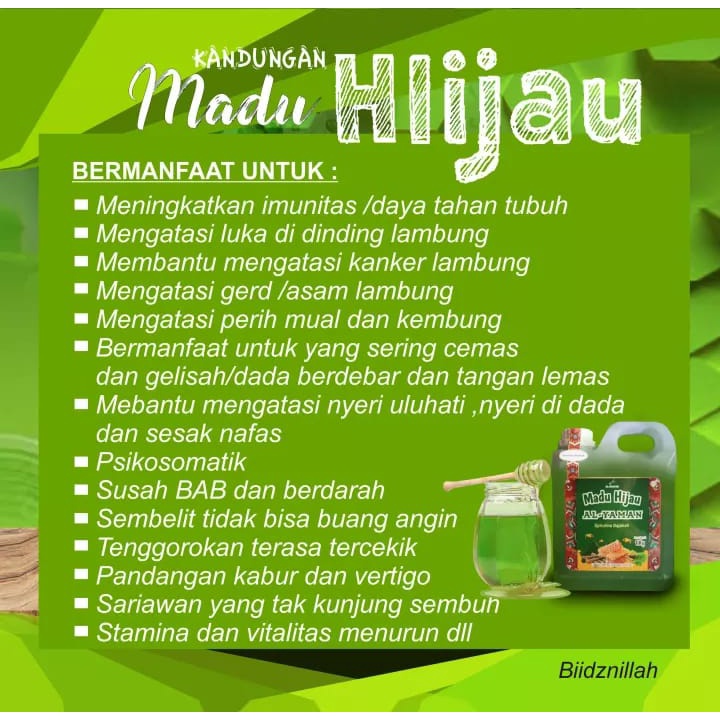 Madu Herbal Hijau Spirulina Bajakah Al Yaman 1kg