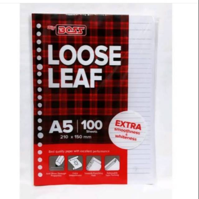 

Loose leaf A5 100 isi binder kecil tanggung bergaris