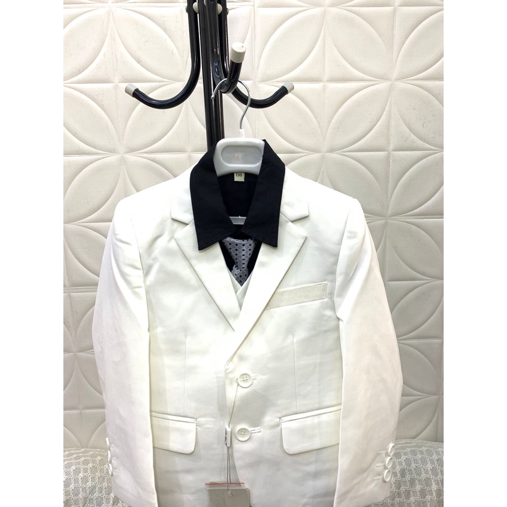 SETELAN JAS ROMPI ANAK PREMIUM SUIT ROYAL PUTIH KARL&EARL