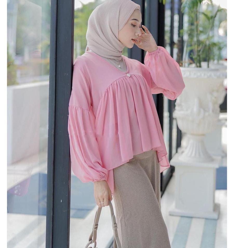 (PALING DIMINATI) Dealova blouse outer atasan wanita ceruty babydoll premium