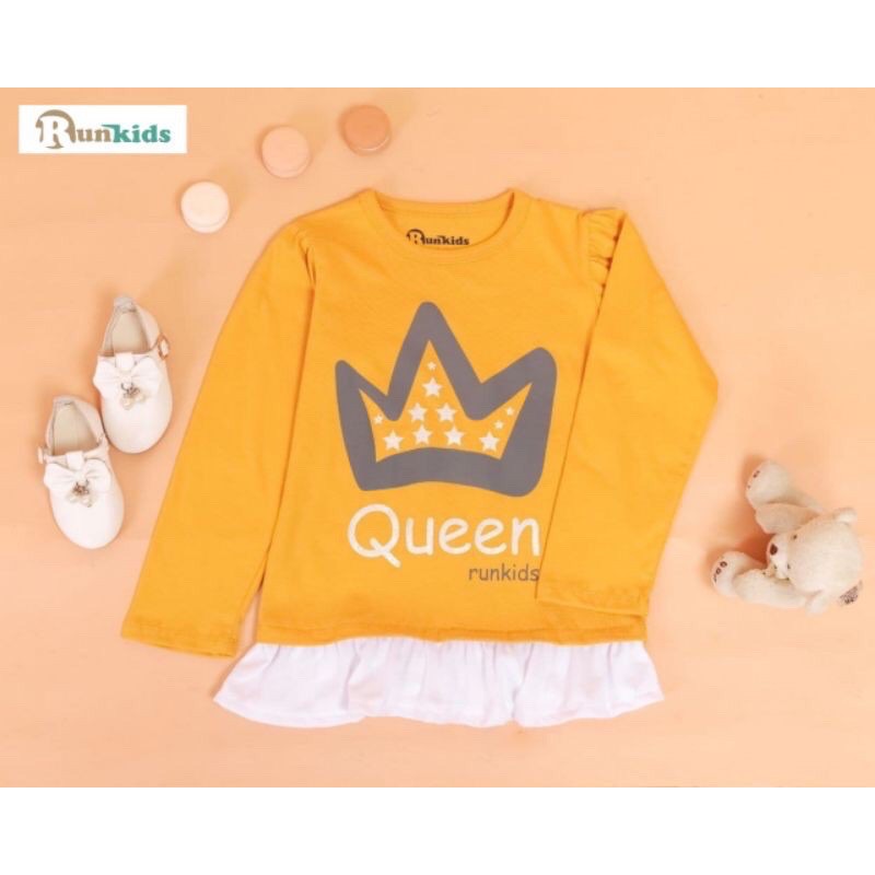 Longsleeve Girls Runkids 2-10 Tahun kaos lengan panjang anak perempuan