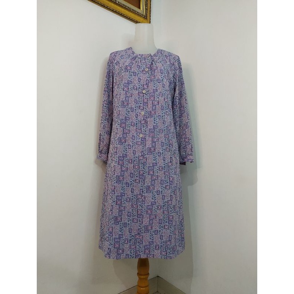 (BISA COD) Dress Vintage, Dress Bunga, Dress Tartan, Longdress, Dressmidi-Corak2