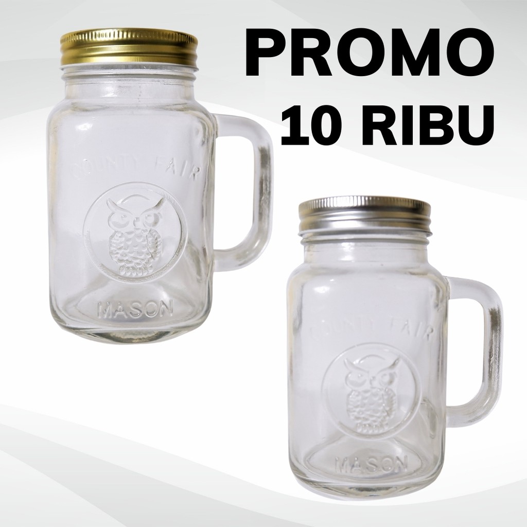 Drinking Jar Tutup  Motif Stainless 600 mL Gelas  Minum 