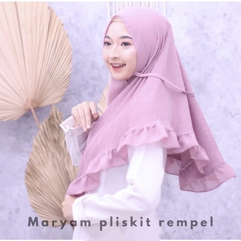 (AMD) HIJAB BERGO NADIA MARYAM RUFFLE PLISKET INSTAN