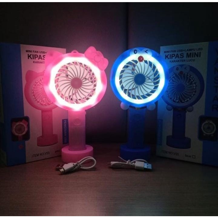 Kipas Mini Karakter / Mini Fan USB LED / Kipas Vanstar / KIPAS helo kitty / Kipas Doraemon